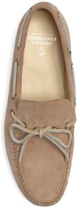 Brooks Brothers Suede Canoe Tie Moccasins