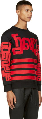 Kokon To Zai Black & Red Logo Motif Sweatshirt