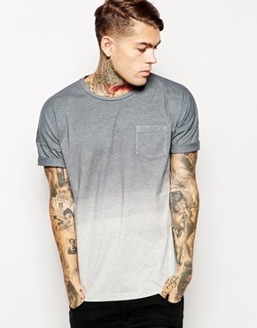 ASOS T-Shirt With Dip-Dye And Oversized Dropped Shoulder Fit - Gray marl
