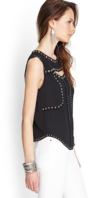 Forever 21 Studded Chiffon Top