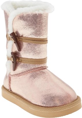 T&G Faux-Fur-Lined Metallic Boots for Baby