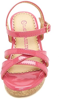 Laura Ashley Patent Wedge Sandal (Toddler)