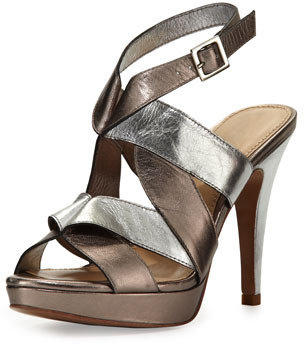 Nanette Lepore Love Knot Metallic Platform Sandal, Silver