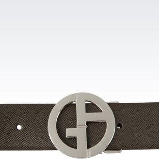 Giorgio Armani Reversible Leather Belt With Logo