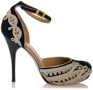 Alexander McQueen Embroidered ankle strap shoes