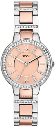 Fossil Es3405 virginia ladies rose gold bracelet watch