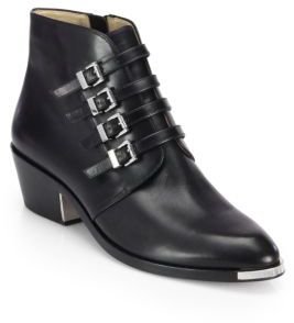 Michael Kors Peggie Buckled Leather Ankle Boots
