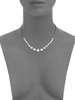 Majorica 6MM-10MM White Pearl & Sterling Silver Beaded Chain Necklace