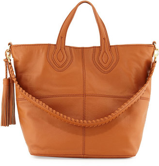 Isabella Fiore Maroquin Leather Tote Bag, Chestnut