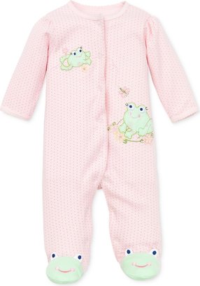 Little Me Baby Frogs Snap Up Footed Cotton Coverall