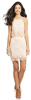 B. Darlin Embroidered Lace Popover Dress