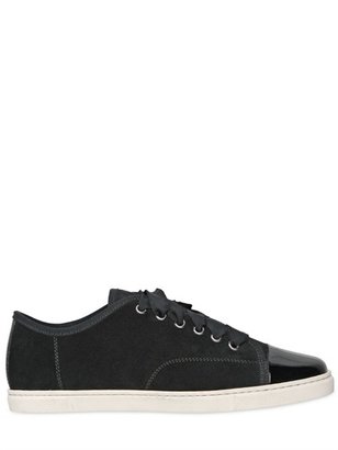 Lanvin 10mm Suede & Patent Leather Sneakers