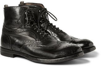 Officine Creative Anatomia Leather Brogue Boots