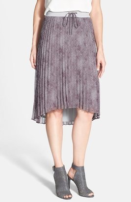 Halogen Print High/Low Pleat Skirt