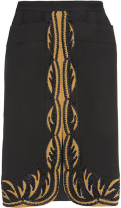 Marni Embroidered silk and wool-blend skirt