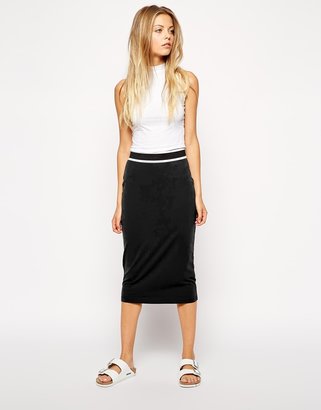 ASOS Pencil Skirt with Stripe Elastic Waistband
