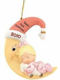 Precious Moments "Baby's First Christmas" Girl 2010 Dated Ornament