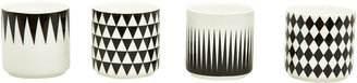 ferm LIVING Four-Piece Geometric Porcelain Espresso Cup Set