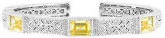 Judith Ripka Estate  Cuff with Rectangular Stone accents-SAPPHIRE-No Size