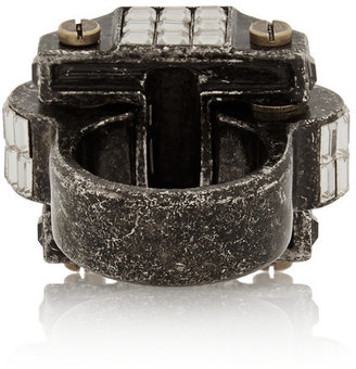 Lanvin Pewter-plated crystal ring