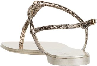 Giuseppe Zanotti Women's Jeweled T-strap Sandals-Silver
