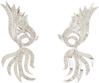 NYX Deborah Pagani Grey Diamond & Rhodium-Plated White Gold Drop Earrings
