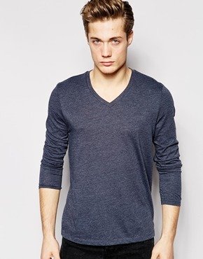 ASOS Long Sleeve T-Shirt With V Neck