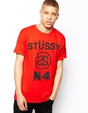 Stussy No.4 Croc T-Shirt - red