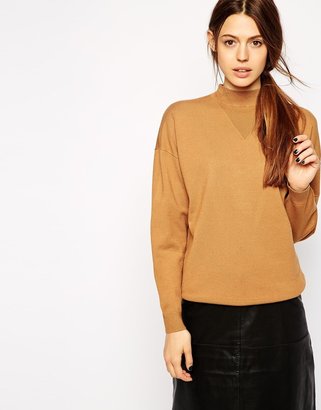 ASOS Structured Jumper With Turtle Neck - Camel