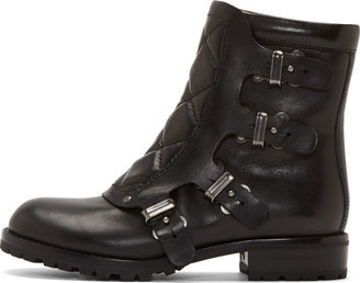 Marc by Marc Jacobs Black Leather Easy Rider Ankle Boots