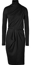 Vionnet Wool Jersey Turtleneck Dress in Black