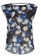 Dorothy Perkins Womens Blue Floral Open Back Top- Pink