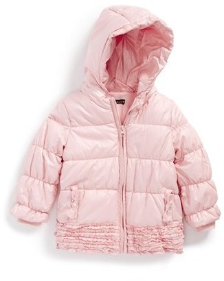 Kate Mack Quilted Puffer Hooded Jacket (Toddler Girls)