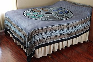 Celtic Blue Ball Indian Bedspread, Queen Size