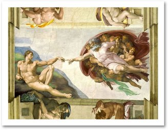 Michelangelo 24" X 32" ''the Creation Of Adam'' Canvas Wall Art By Buonarroti