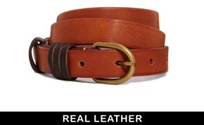 ASOS Leather Contrast Keeper Waist Belt - tan