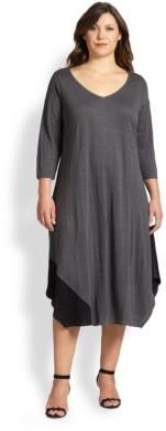 Eileen Fisher Eileen Fisher, Sizes 14-24 Linen V-Neck Dress