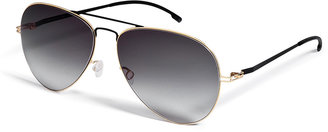 Mykita Stainless Steel Gradient Sunglasses in Gold/Black Gr. ONE SIZE
