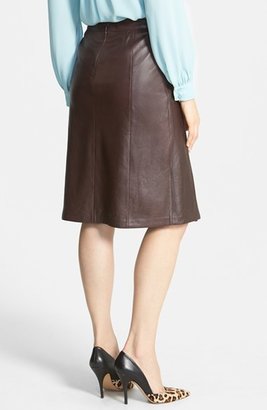 Halogen Pleat Leather Skirt (Regular & Petite)