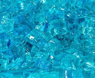 Quarter Inch Caribbean Blue Fire Glass, 10 Pound Bag