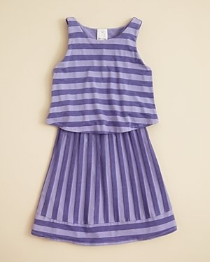 Ella Moss Girls' Waldo Stripe Dress - Sizes 7-14