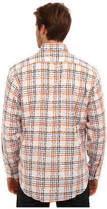 Thomas Dean & Co. Satin-Finish Windowpane L/S Sport Shirt