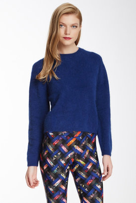 Cynthia Rowley Long Sleeve Crop Angora Sweater