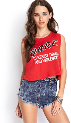 Forever 21 D.A.R.E. Cropped Muscle Tank