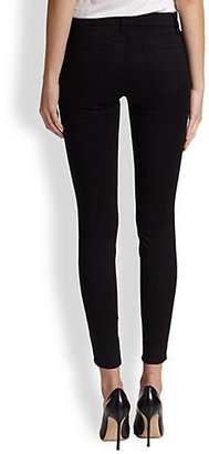 J Brand Luxe Sateen Mid-Rise Cropped Jeans