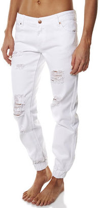 MinkPink White Elasticated Jeans