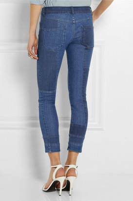 Alexander McQueen Patchwork cropped mid-rise skinny jeans