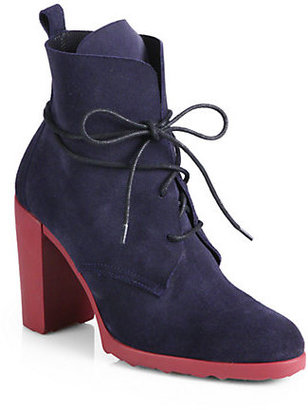 Pierre Hardy Suede Lace-Up Ankle Boots