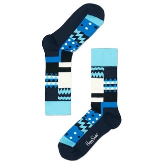 Happy Socks Blue / Aqua Multi Square Socks - Size 10-13