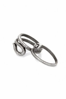 House Of Harlow Snake Double Finger Wrap Ring in Silver